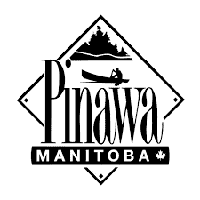Logo of Pinawa, Manitoba, featuring natural landscape and outdoor activities, representing the local government district in the region.